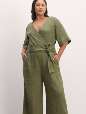 EVERLANE The Wrap Jumpsuit in Linen